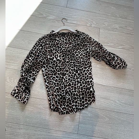 Express Tops - Express Portofino Shirt, Leopard, XS